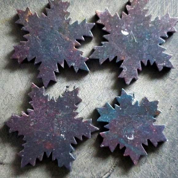 Set of Four Ocean Jasper Snowflakes ❄️❄️❄️❄️ - Picture 3 of 7